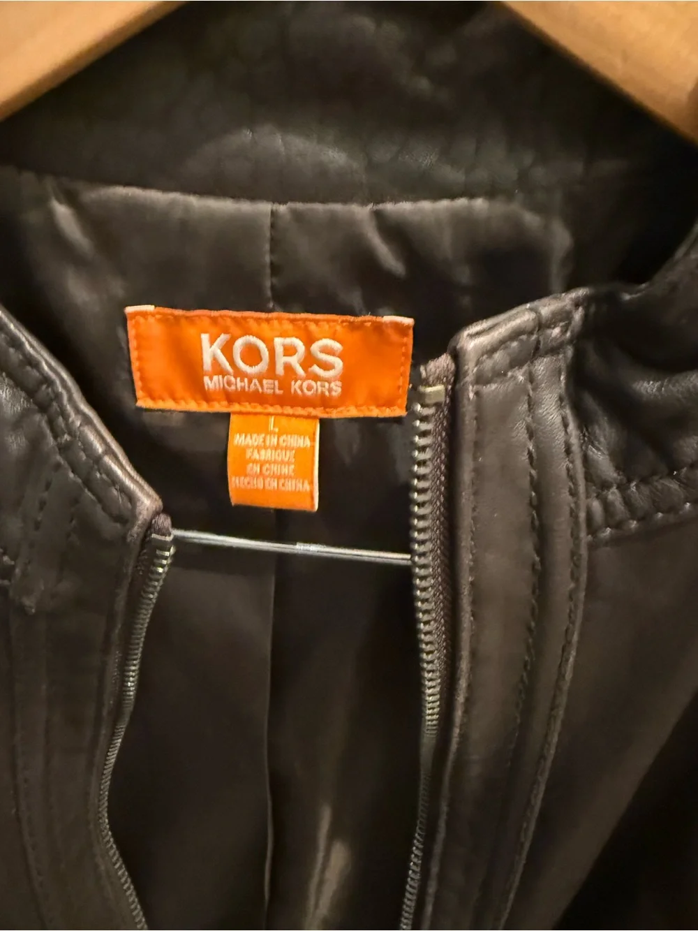 Michael Kors Dark Brown Leather Bomber Jacket